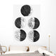 Galileo's Drawings Phases Moon Wall Decal Sticker Set Wall Decal