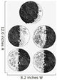 Galileo's Drawings Phases Moon Wall Decal Sticker Set Wall Decal