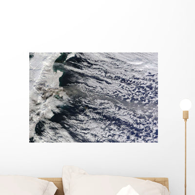 Satellite Ash Plume Rising Wall Decal shown on a wall