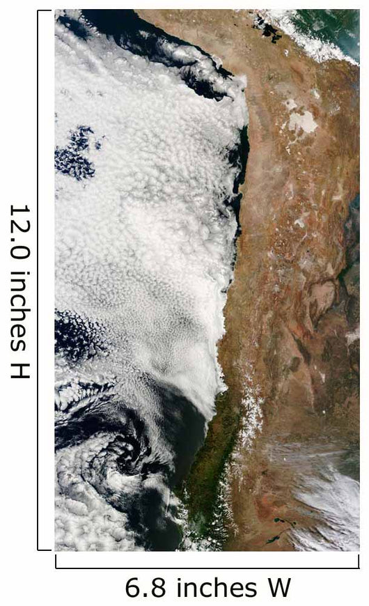 Satellite Andes Mountains South Wall Decal