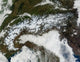 Satellite Image Alps Mountain Wall Decal