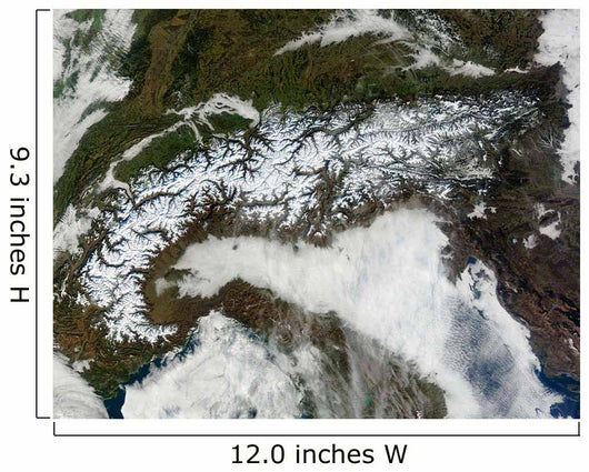 Satellite Image Alps Mountain Wall Decal