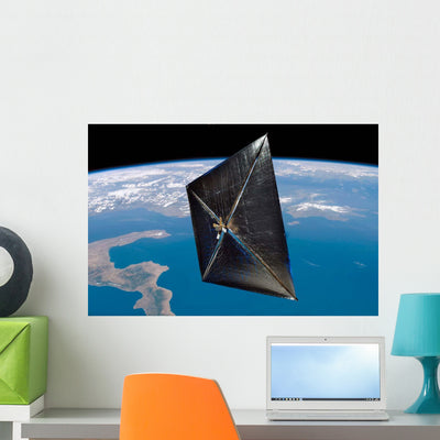 Artist Concept Nanosail-d Space Wall Decal shown on a wall
