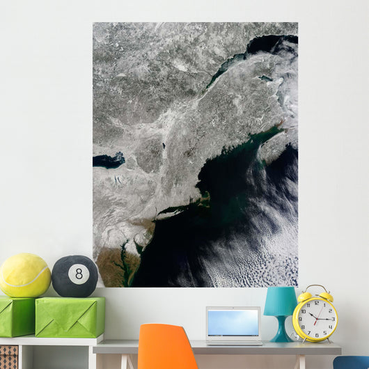 Satellite Snow Northeastern United Wall Decal