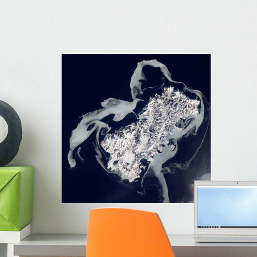 Sea Ice Surrounds Volcanic Wall Decal