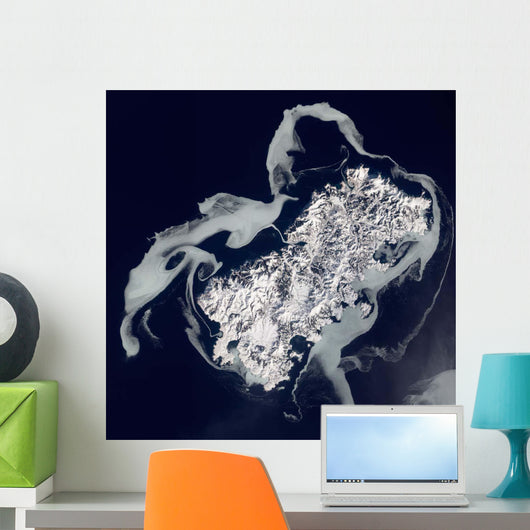 Sea Ice Surrounds Volcanic Wall Decal