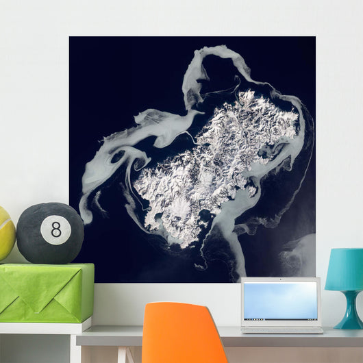 Sea Ice Surrounds Volcanic Wall Decal