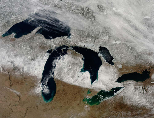 Satellite Snow across Wisconsin Wall Decal