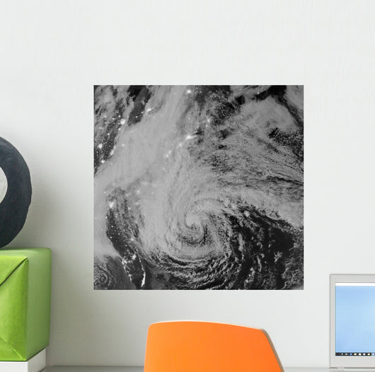 Satellite Hurricane Sandy Night Wall Decal