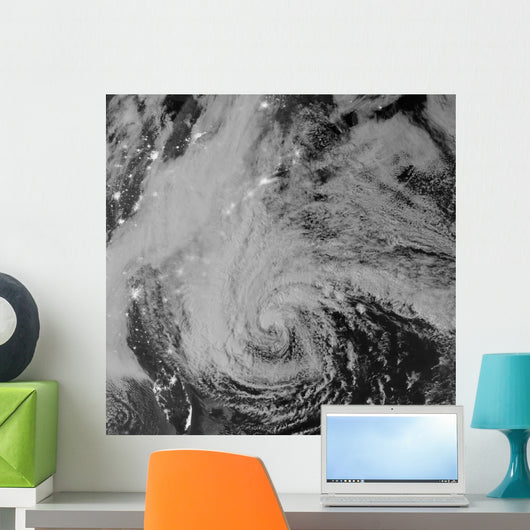 Satellite Hurricane Sandy Night Wall Decal