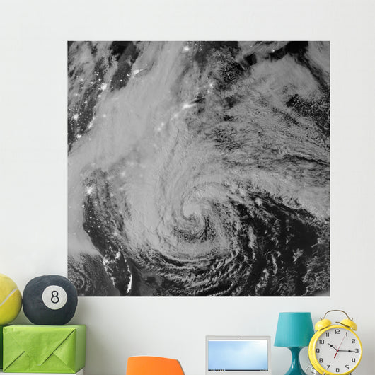 Satellite Hurricane Sandy Night Wall Decal