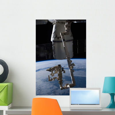 SpaceX Dragon Commercial Cargo Wall Decal Design 3 shown on a wall
