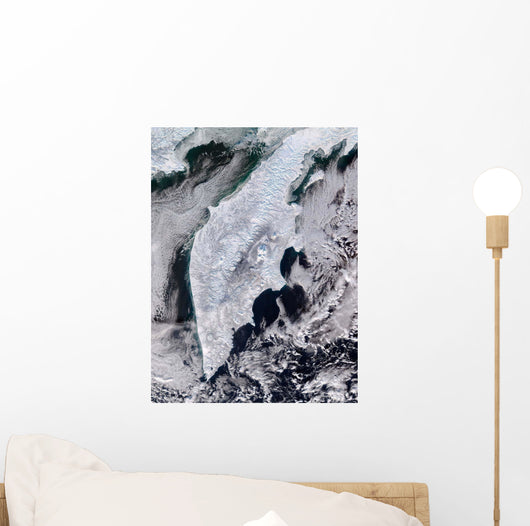 Satellite Kamchatka Peninsula Eastern Wall Decal