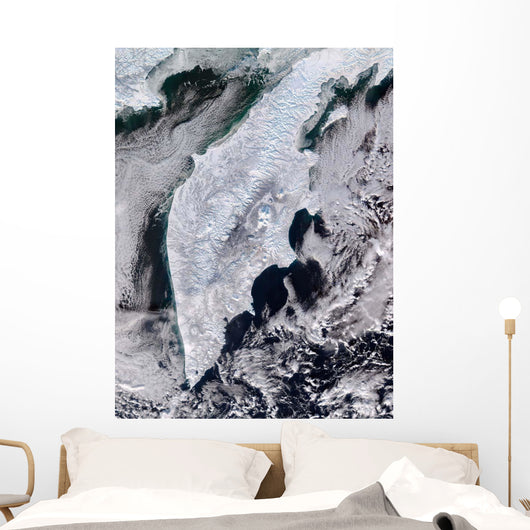 Satellite Kamchatka Peninsula Eastern Wall Decal