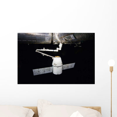 Spacex Dragon Cargo Craft Wall Decal Design 4 shown on a wall