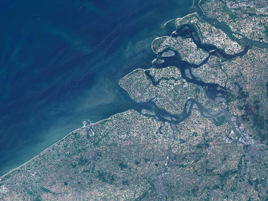 Satellite Belgium Coastline Wall Decal