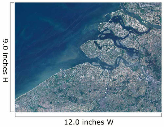 Satellite Belgium Coastline Wall Decal