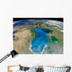 Satellite Swirling Blue Phytoplankton Wall Decal