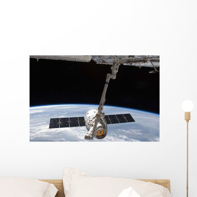 SpaceX Dragon Cargo Craft Wall Decal Design 3 shown on a wall
