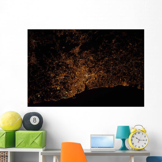 Nighttime Image Portugal Showing Wall Decal