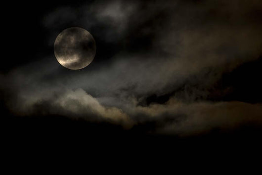 Harvest Moon through Clouds Wall Decal