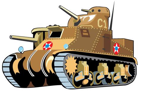 Tan Painted Tank Wall Decal