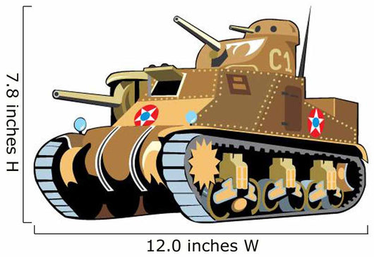 Tan Painted Tank Wall Decal