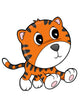 Cute Little Baby Tiger Wall Decal