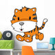 Cute Frolicking Little Tiger Wall Decal