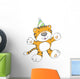 Cute Orange Birthday Tiger Wall Decal