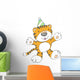 Cute Orange Birthday Tiger Wall Decal