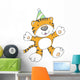 Cute Orange Birthday Tiger Wall Decal
