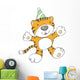 Cute Orange Birthday Tiger Wall Decal