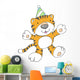 Cute Orange Birthday Tiger Wall Decal