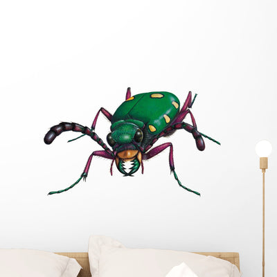 Tiger Beetle Wall Decal shown on a wall