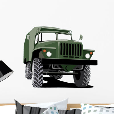 Atv Truck Military Vehicle Wall Decal shown on a wall