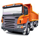 Orange Dump Truck Wall Decal