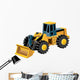 Yellow Cartoon Bulldozer Wall Decal