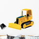 Cute Yellow Bulldozer Wall Decal