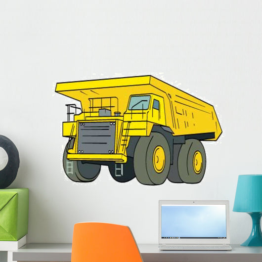 Yellow Dump truck Wall Decal