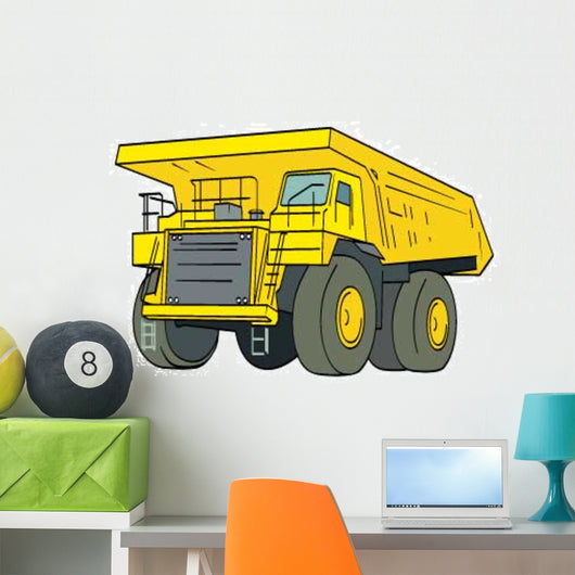 Yellow Dump truck Wall Decal