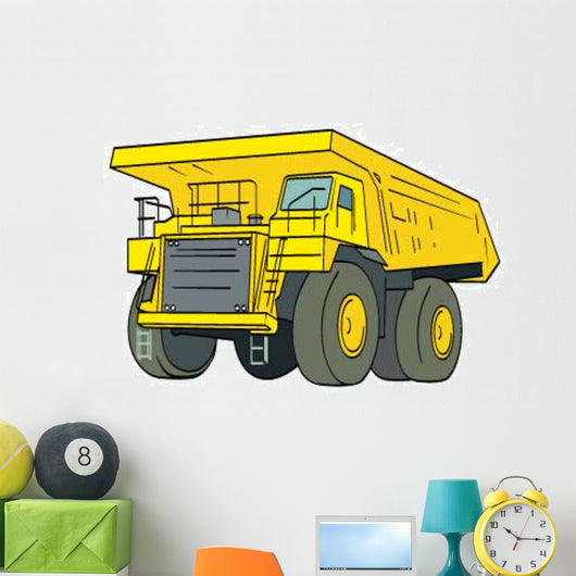 Yellow Dump truck Wall Decal