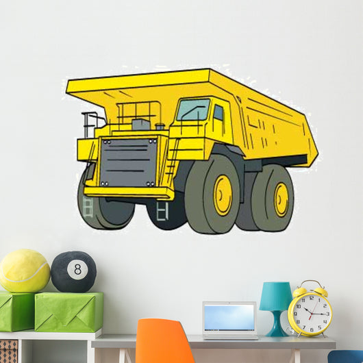 Yellow Dump truck Wall Decal
