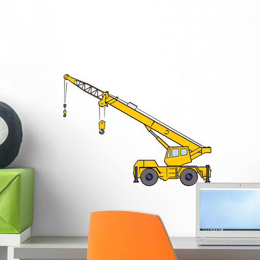 Yellow Crane Truck Wall Decal