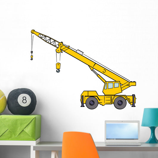 Yellow Crane Truck Wall Decal