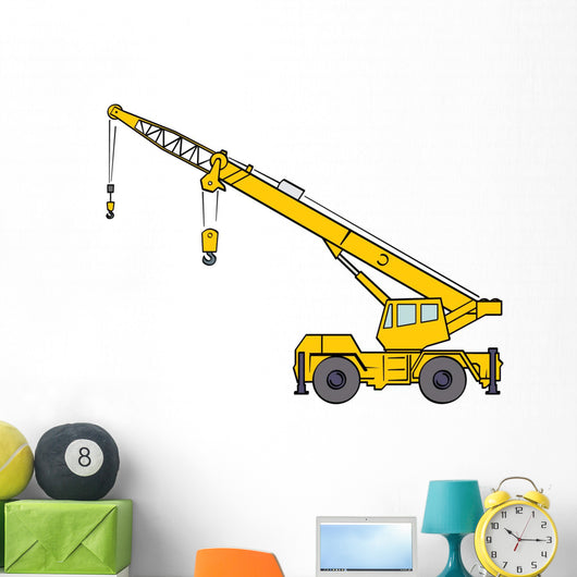 Yellow Crane Truck Wall Decal