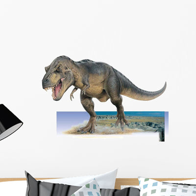 Tyrannosaurus Rex Walks His Wall Decal shown on a wall