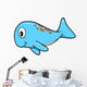 Big Blue Baby Whale Wall Decal