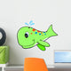 Green Baby Whale Wall Decal