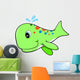 Green Baby Whale Wall Decal